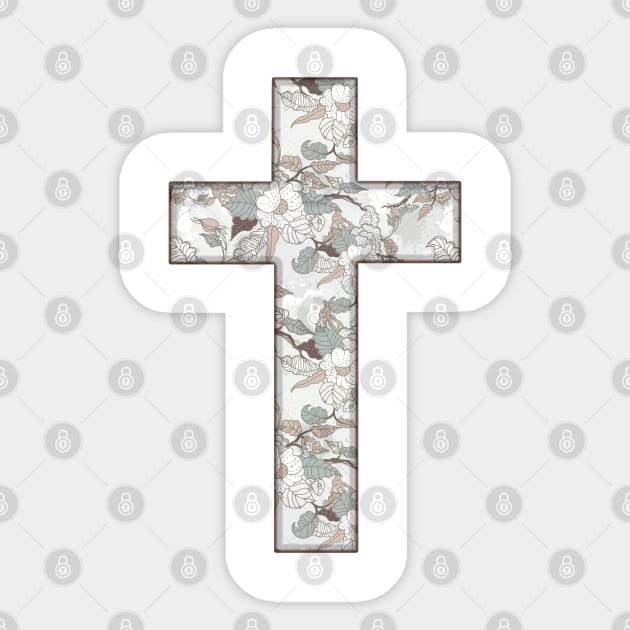 Christian Cross Sticker by SagedArtDesign